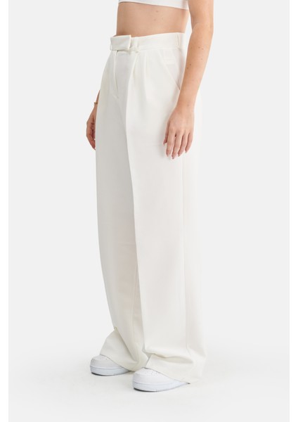 Kadın Yüksek Bel Esnek Çift Pile Palazzo Pantolon modelleri