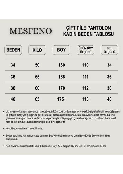 Kadın Yüksek Bel Esnek Çift Pile Palazzo Pantolon indirimleri