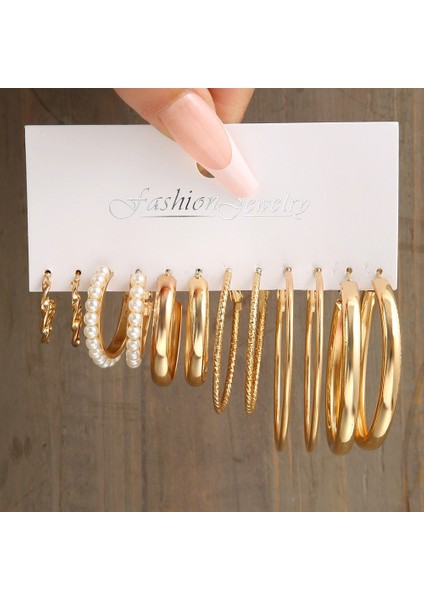 Satisfactionçok Satan Moda Avrupa ve Amerikan Tarzı Altın C-Şekilli Zincir Küpe Seti, Bayanlar Için Hafif Lüks ve Üst Düzey Küpeler (Yurt Dışından)