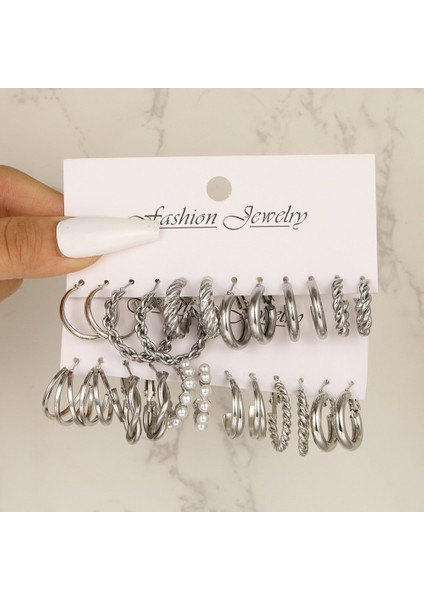 Satisfactionçok Satan Moda Avrupa ve Amerikan Tarzı Altın C-Şekilli Zincir Küpe Seti, Bayanlar Için Hafif Lüks ve Üst Düzey Küpeler (Yurt Dışından)