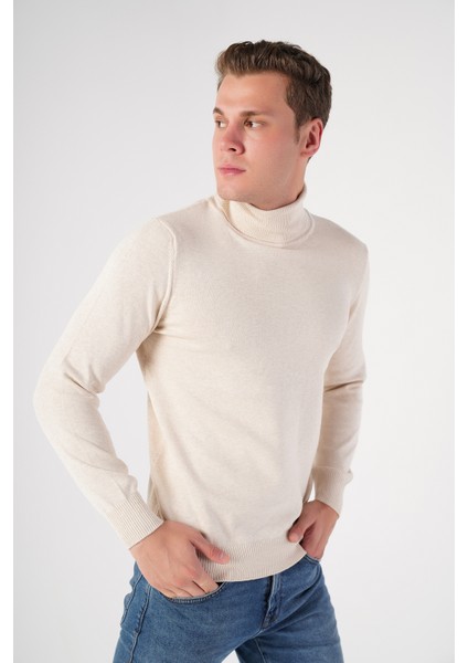 Erkek Kemik %100 Pamuk Balıkçı Yaka Triko Kazak TRIST-1105