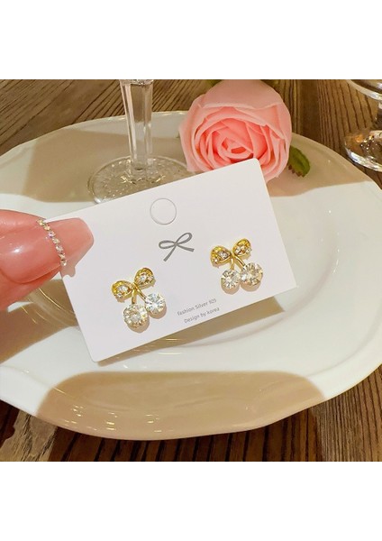 SATISFACTION925 Gümüş Iğne Kore Tarzı Moda Inci Küpeler Niş Tasarım Içi Boş Kelebek Tatlı Pembe Çok Yönlü Küpe (Yurt Dışından)