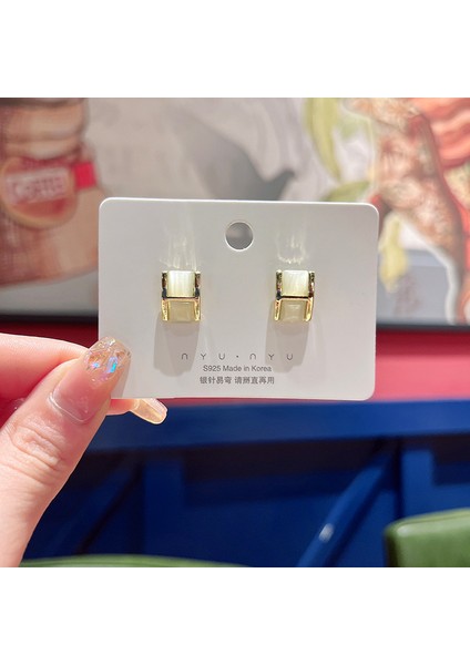 Satisfactiongümüş Iğne Seti Kedi Gözü Küpeler, Üst Düzey, Modaya Uygun ve Çok Yönlü, Hafif Lüks Küpeler, Sade ve Zarif Zirkon Küpeler (Yurt Dışından)