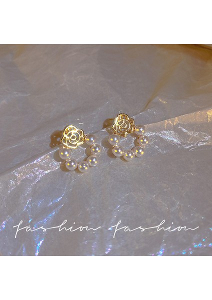 SATISFACTIONS925 Gümüş Iğne Retro Fransız Inci Küpeleri, Üst Düzey, Çok Yönlü, Basit ve Kişiselleştirilmiş Küpeler (Yurt Dışından)