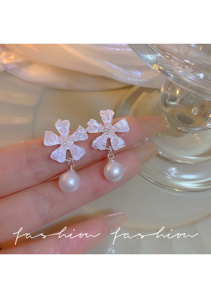 SATISFACTIONS925 Gümüş Iğne Retro Fransız Inci Küpeleri, Üst Düzey, Çok Yönlü, Basit ve Kişiselleştirilmiş Küpeler (Yurt Dışından)