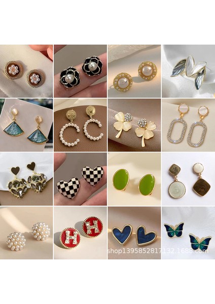 Satisfactionkore Tarzı Kamelya Tarzı Delinmemiş Küpe Inci Çiçek Dama Tahtası Elmas Küpe Kadınlar Için (Yurt Dışından) fiyatları