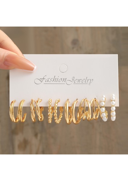 Satisfactionçok Satan Moda Avrupa ve Amerikan Tarzı Altın C-Şekilli Zincir Küpe Seti, Bayanlar Için Hafif Lüks ve Üst Düzey Küpeler (Yurt Dışından)