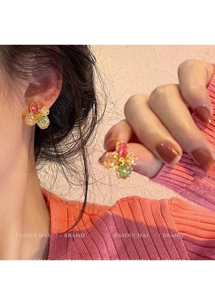 SATISFACTION925 Gümüş Iğne Yay Küpe Kore Tarzı Küpeler Üst Düzey Küpeler Niş Inciler Çok Yönlü Mizaç Küpeleri (Yurt Dışından)