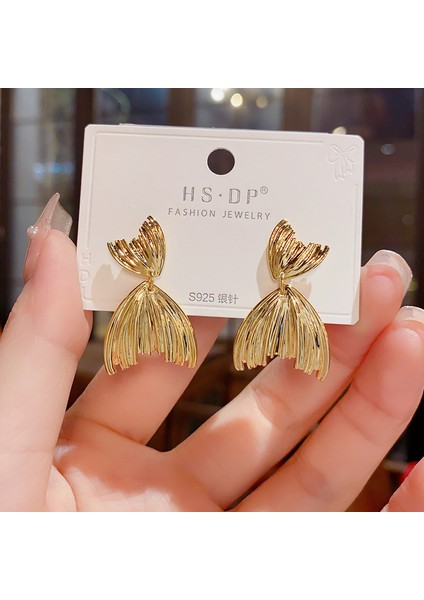 Satisfactionpopüler 925 Gümüş Iğne Küpe Klasik Geometrik Uzun Püskül Küpe (Yurt Dışından)