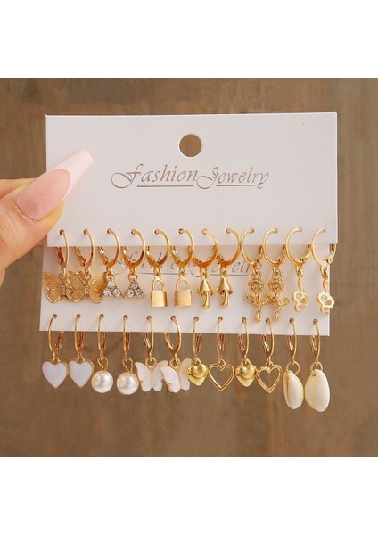 Satisfactionçok Satan Moda Avrupa ve Amerikan Tarzı Altın C-Şekilli Zincir Küpe Seti, Bayanlar Için Hafif Lüks ve Üst Düzey Küpeler (Yurt Dışından)