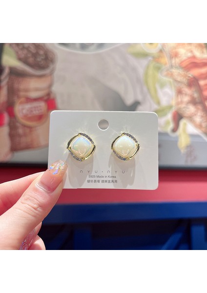 Satisfactiongümüş Iğne Seti Kedi Gözü Küpeler, Üst Düzey, Modaya Uygun ve Çok Yönlü, Hafif Lüks Küpeler, Sade ve Zarif Zirkon Küpeler (Yurt Dışından)