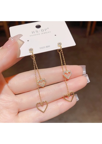 Satisfactionpopüler 925 Gümüş Iğne Küpe Klasik Geometrik Uzun Püskül Küpe (Yurt Dışından)