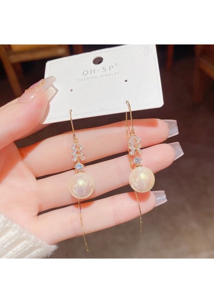 Satisfactionpopüler 925 Gümüş Iğne Küpe Klasik Geometrik Uzun Püskül Küpe (Yurt Dışından)