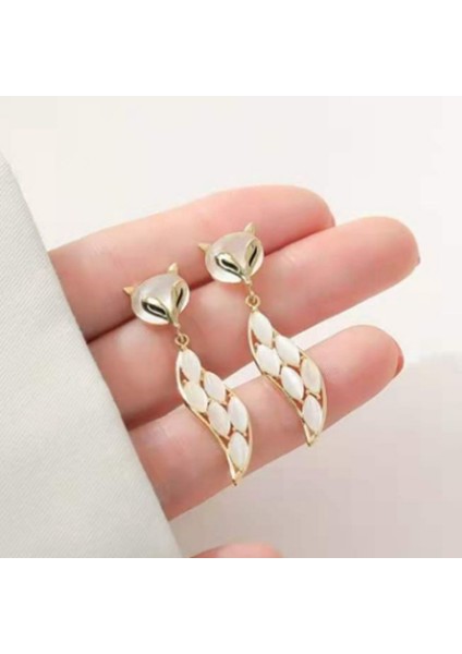 Satisfactionmoda Kedi Gözü Elmas Küpe Kadın Ilkbahar ve Yaz Ince Yeni Stil Işık Lüks High-End Küpe (Yurt Dışından)