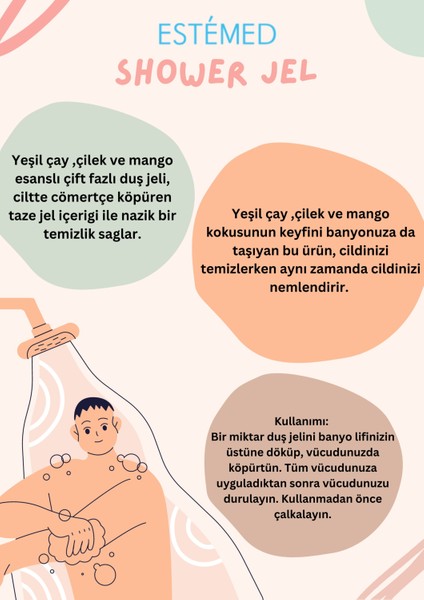 Kuru Ciltler İçin Nemlendirici Etkili Çilekli Duş Jeli & Moisturizing Shower Gel 250 ml modelleri