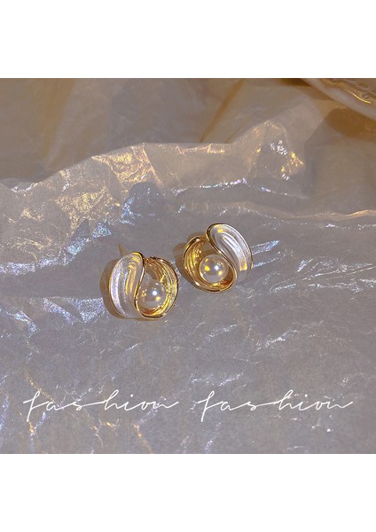 SATISFACTIONS925 Gümüş Iğne Retro Fransız Inci Küpeleri, Üst Düzey, Çok Yönlü, Basit ve Kişiselleştirilmiş Küpeler (Yurt Dışından)