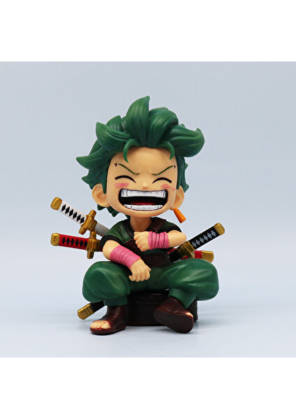 Tek Parça Luffy Figürü Oturma Duruşunun 13 cm Q Versiyonu Gülüyor Luffy Zoro Hasır Şapka Luffy Masaüstü Dekorasyon Araba Süsleri (Yurt Dışından)