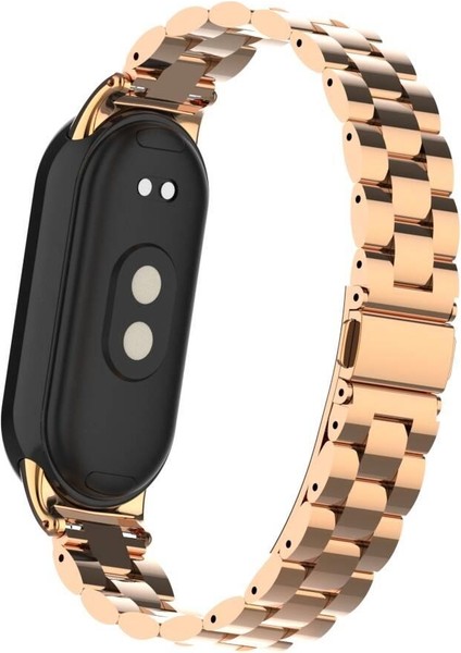 Xiaomi Mi Band 8 / 9 Uyumlu Metal Kordon Premium Paslanmaz Çelik Kayış Baklalı Model - Özel Pim modelleri