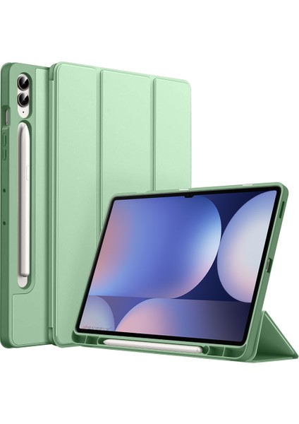Samsung Galaxy Tab S10 Plus X820 12.4 Inç Kılıf Premium Silikon Kalem Bölmeli Smart Case