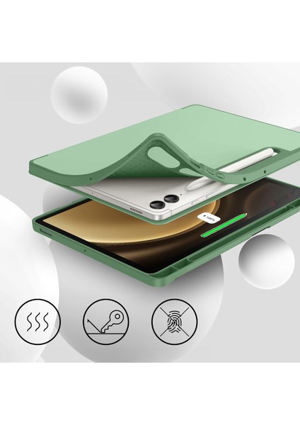 Samsung Galaxy Tab S10 Plus X820 12.4 Inç Kılıf Premium Silikon Kalem Bölmeli Smart Case modelleri