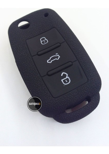 Polo Passat B5 Golf Jetta Mk6 Tiguan Eos Scirocco Silikon Araba Anahtarı Kılıfı Siyah