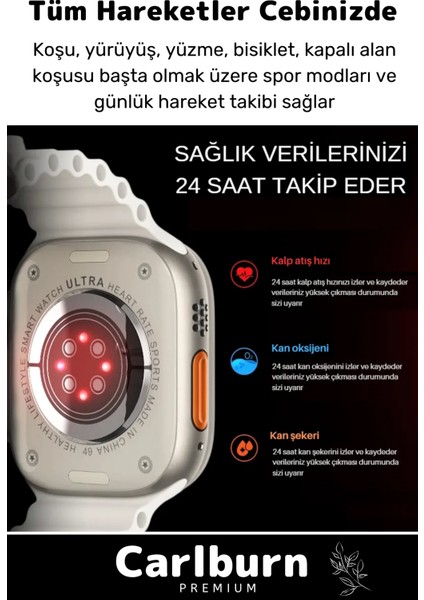 Ultra 7 In 1 Strap Bluetooth Arama Yanıtlama Bildirim Kasa Koruma Akıllı Saat + 7 Renkli Kordon