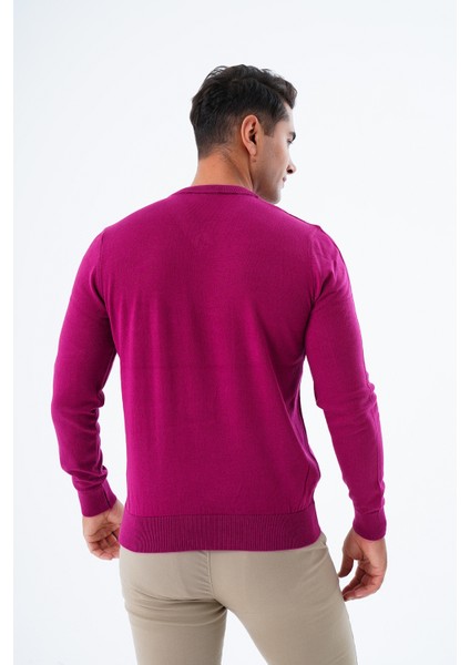 Erkek Gül Kurusu %100 Pamuk Bisiklet Yaka Triko Kazak TRIST-1102