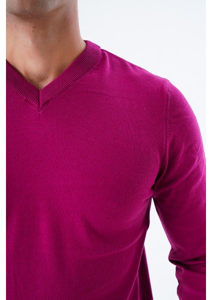 Erkek Gül Kurusu %100 Pamuk Bisiklet Yaka Triko Kazak TRIST-1102