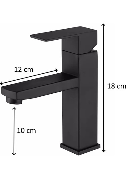 Siyah Lavabo Bataryası ve Siyah Lavabo Süzgeci - 602BS