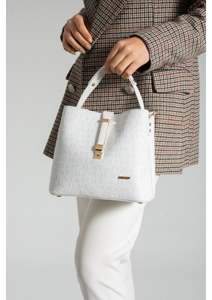 Baskı Desenli Su Geçirmez 3 Gözlü Kadın Omuz Çantası 22X20CM