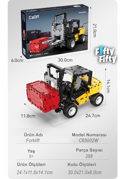Cada Inşaat Iş Makinası Serisi Forklift -C65002W (388 Parça) Oyuncak Yapım Seti modelleri