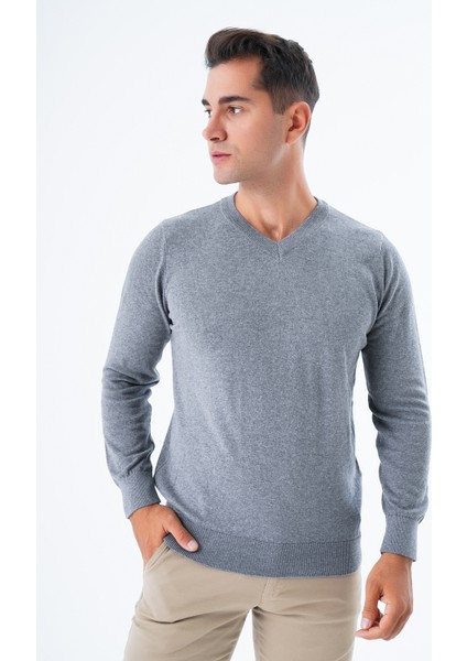 Erkek Koyu Gri %100 Pamuk Bisiklet Yaka Triko Kazak TRIST-1102 fiyatları