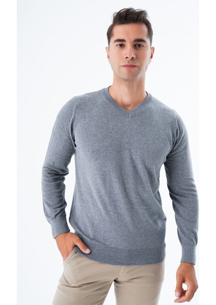 Erkek Koyu Gri %100 Pamuk Bisiklet Yaka Triko Kazak TRIST-1102 indirimleri