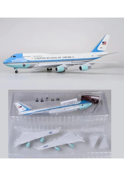 Air Force One Boeing 747 Usa Yolcu Uçağı Model Uçak 1/150 Ölçek 47CM