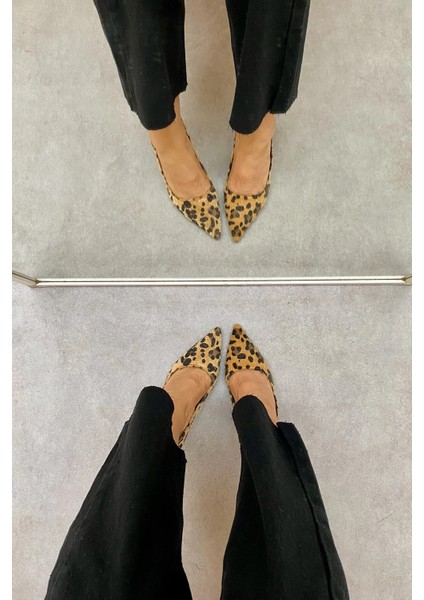 Marlowe Leopar Süet Stiletto Kadın Topuklu Ayakkabı