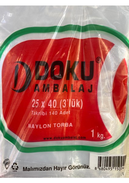 Naylon Torba 3'lük Buz Dolabı Poşeti