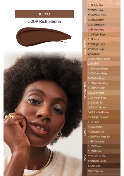 Power Stay Mat Fondöten 520P Rich Sienna 30 ml modelleri