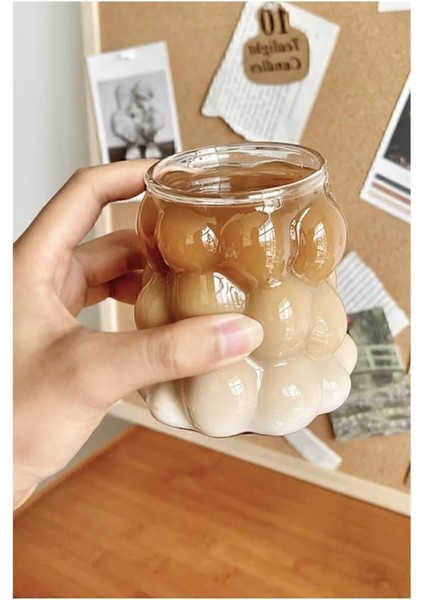 Boncuk & Üzüm Şekilli Isıya Dayanıklı Borosilikat Kahve Sunum Pinterest Bardağı