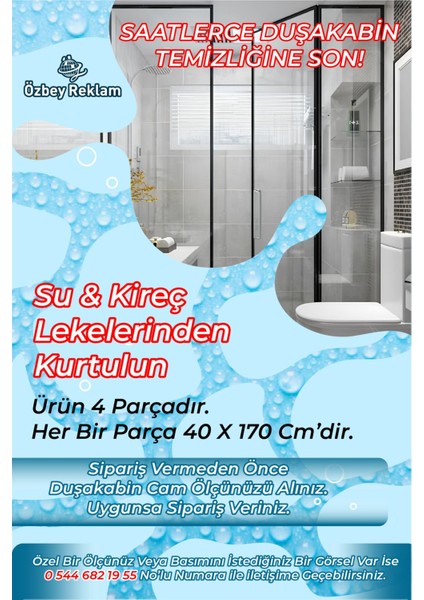 Banyo Duşakabin Kaplama Folyo Sticker ORD-145 ( Ölçüsü 160X170 4 Parça Halinde 40X170 )