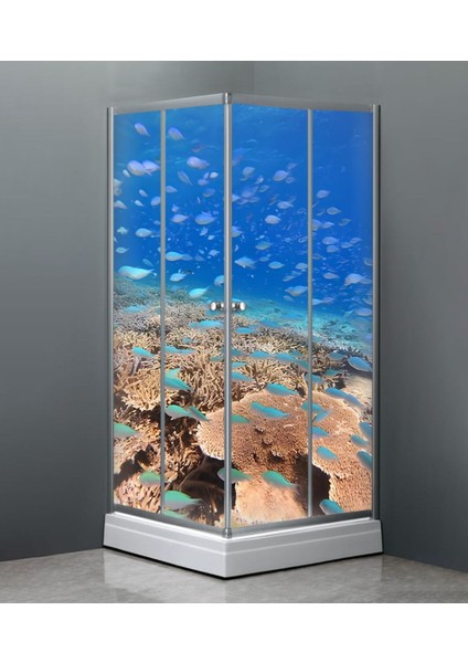 Banyo Duşakabin Kaplama Folyo Sticker ORD-163( Ölçüsü 160X170 4 Parça Halinde 40X170 )