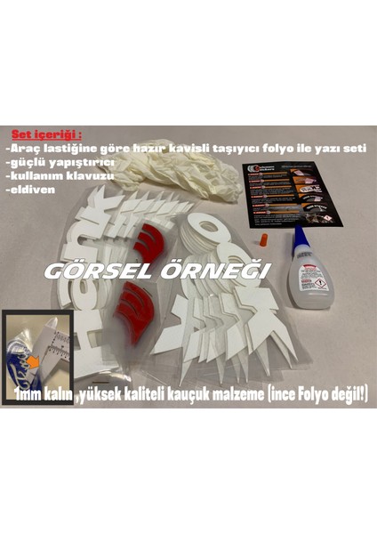 Good Year Eagle Lastik Yazısı 4Lastik için Set Büyük Boy Araç Lastik Sticker Tüm Lastik Yanaklarına Uyumlu 31mm