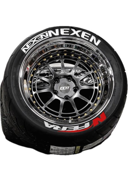 Nexen Nfera Lastik Yazısı 4Lastik İçin Set Araç Lastik Stickeri Tüm Lastik Yanaklarına Uyumlu 31mm Büyük Boy