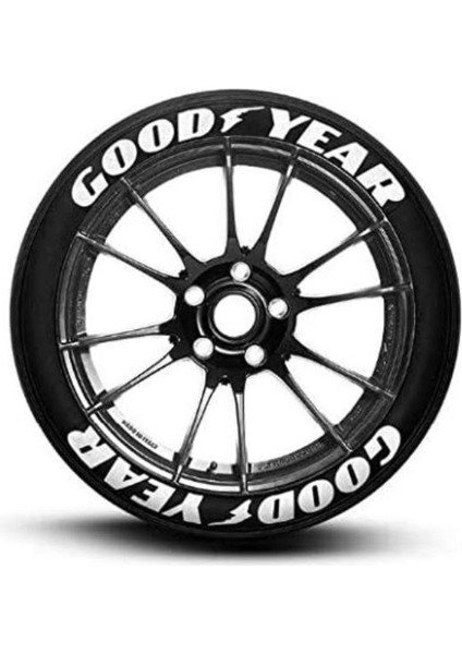 Good Year Lastik Yazısı 8adet Araç Lastik Stickeri Tüm Lastik Yanaklarına Uyumlu 31 mm Beyaz Büyük