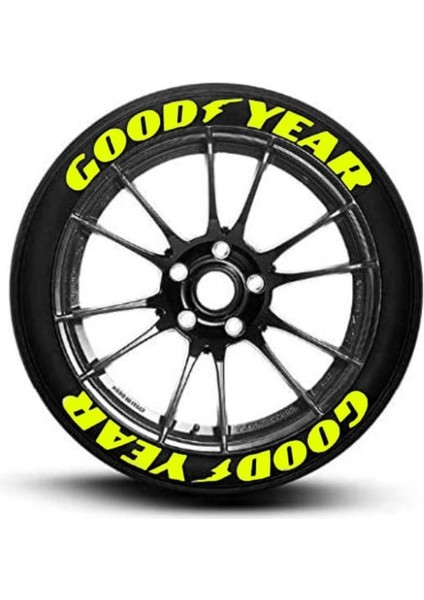 Good Year Lastik Yazısı 8adet Büyük Boy Araç Lastik Stickeri Sarı Tüm Lastik Yanaklarına Uyumlu