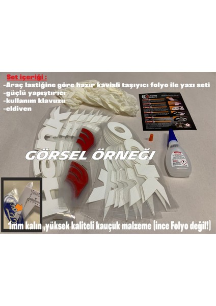 Good Year Lastik Yazısı 8adet Büyük Boy Araç Lastik Stickeri Sarı Tüm Lastik Yanaklarına Uyumlu