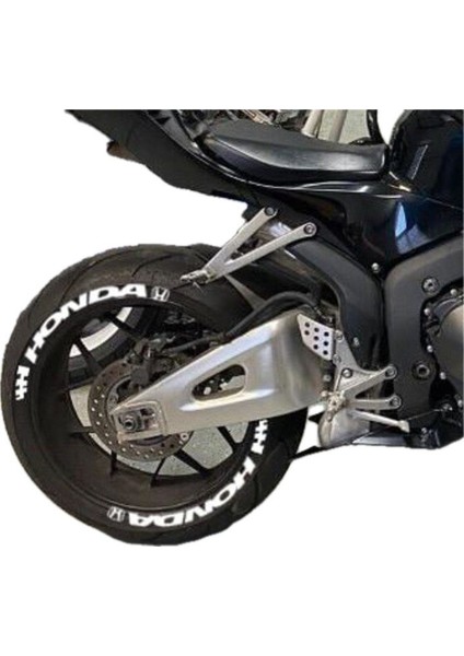 Honda Motorsiklet Lastik Yazısı 8 adet Lastik Stiker Beyaz 15-21 İnç Arası Uyumlu Lastik Sticker