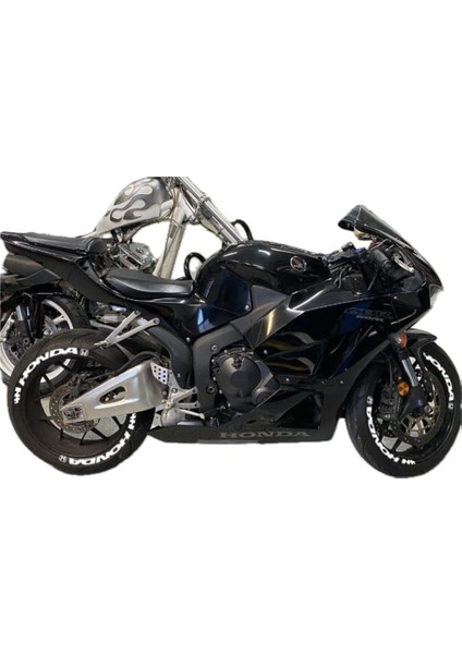 Honda Motorsiklet Lastik Yazısı 8 adet Lastik Stiker Beyaz 15-21 İnç Arası Uyumlu Lastik Sticker modelleri