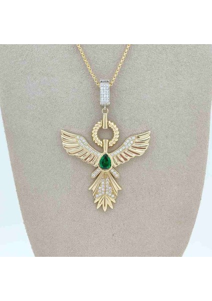 Zümrüt Detaylı Anka Kuşu Kolye Ucu – KLU0502 fiyatları