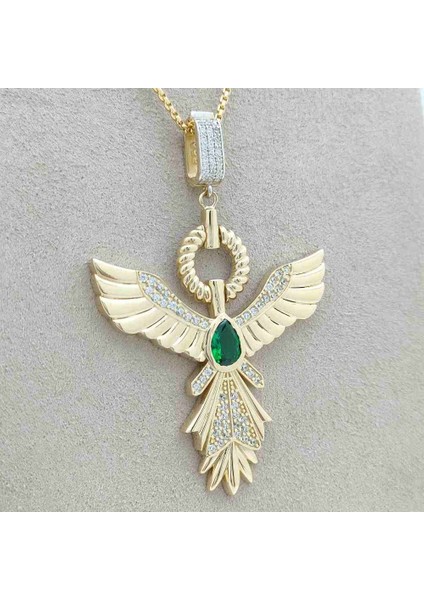 Zümrüt Detaylı Anka Kuşu Kolye Ucu – KLU0502 fırsatları