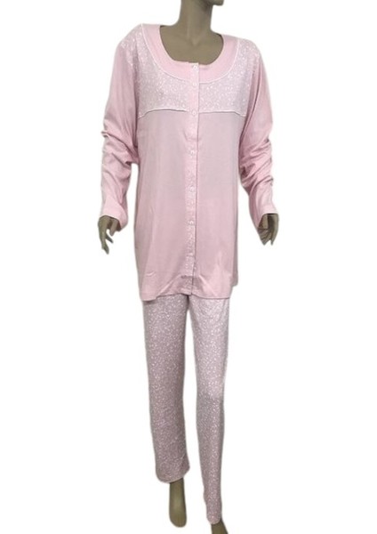 Kadın Uzun Kollu Ultra Battal Pamuklu Pijama 14276